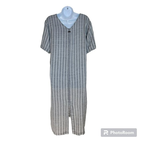 RVCA Women's Small Grey and White Striped Dress - Picture 2 of 13